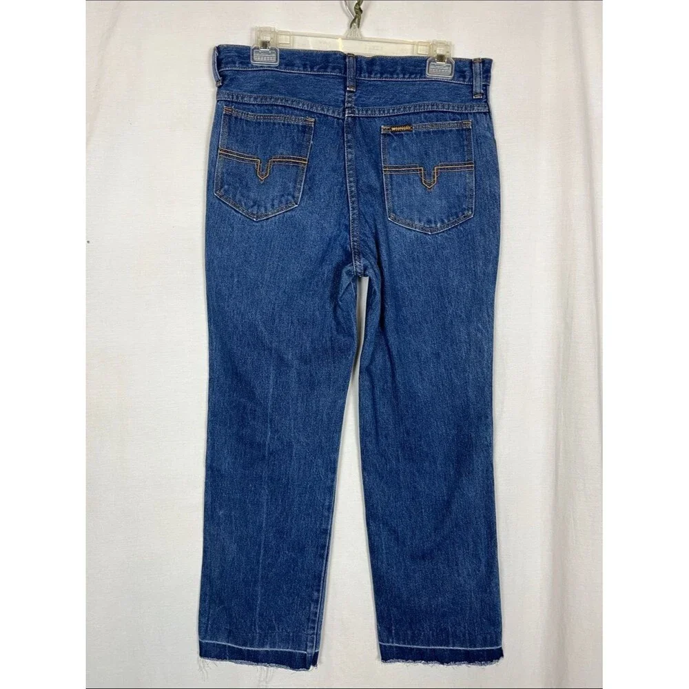Wrangler Vintage 1990s Slim Fit Cropped Original Wash Blue Jeans